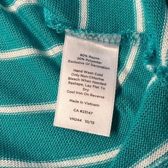 Talbots Pullover Lightweight Sweater, Women's Size Sp, Turquoise Blue & White - Picture 8 of 8